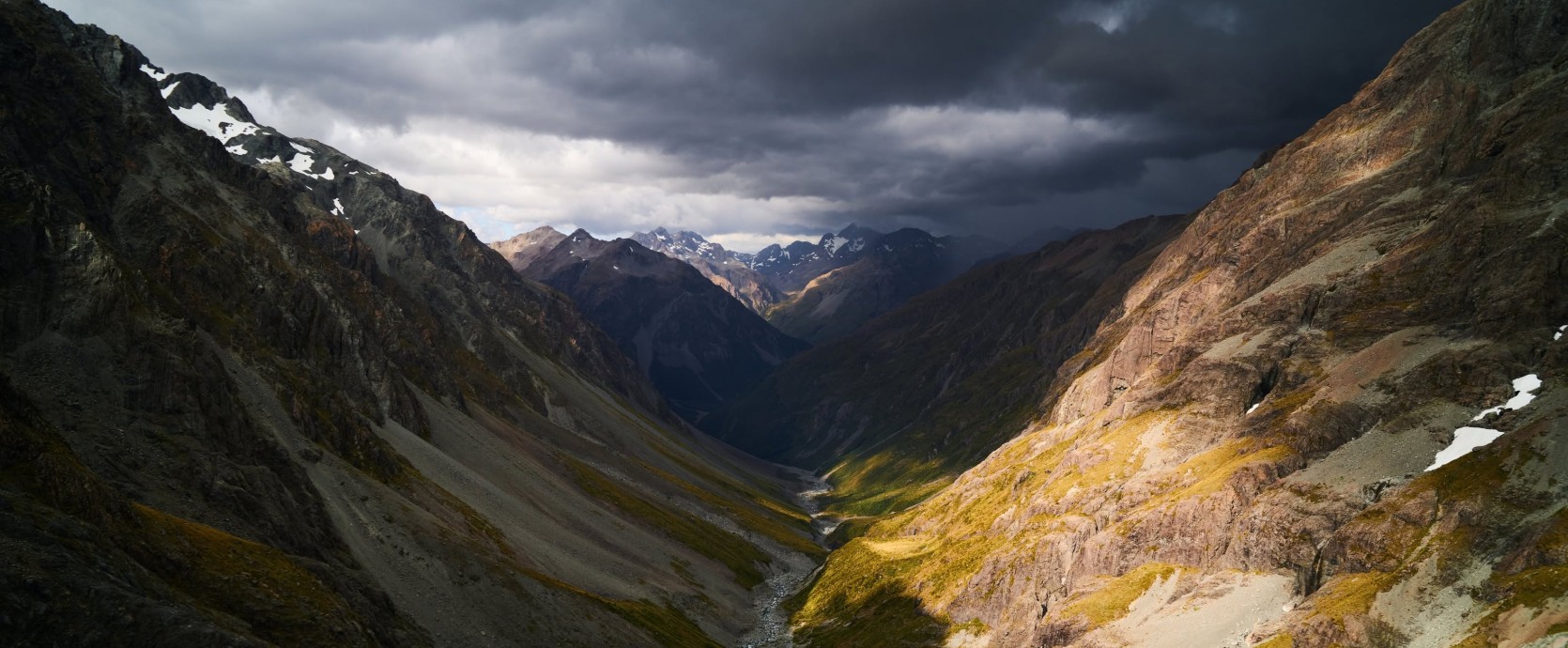 Malcolm McRae   Looking down the White River from Barker Hut